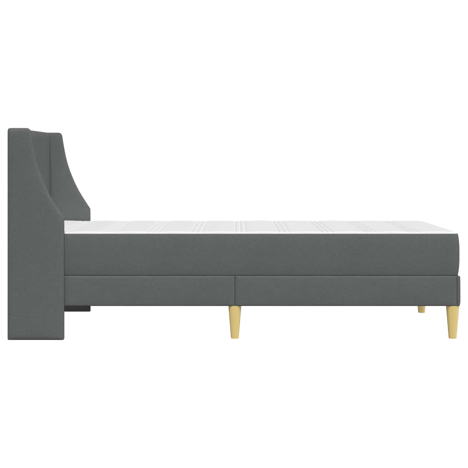 Posteljni okvir z vzmetnico Temno siva 90 x 190 cm blago - slika 7