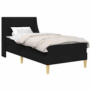 vidaXL Voodiraam madratsiga peaga Must 90 x 190 cm kangas