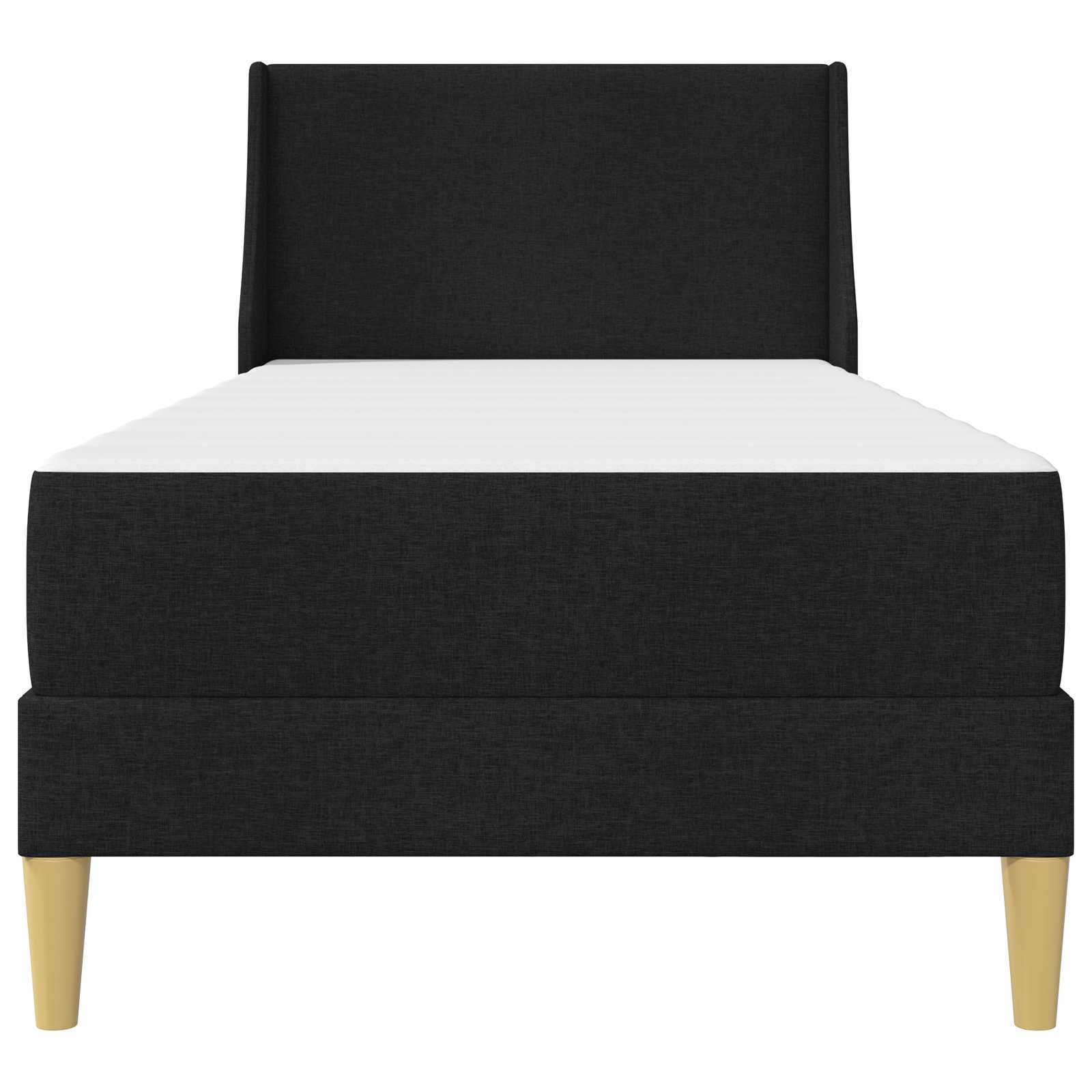 Posteljni okvir z vzmetnico z vzglavjem Črna 90 x 190 cm blago - slika 6
