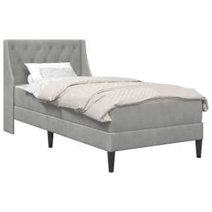 vidaXL Voodiraam madratsiga peaga Helehall 90 x 190 cm Samet