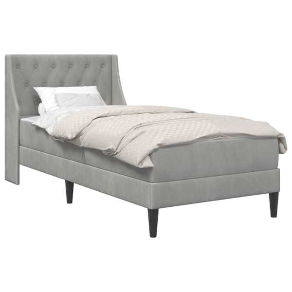 vidaXL Voodiraam madratsiga peaga Helehall 90 x 190 cm Samet