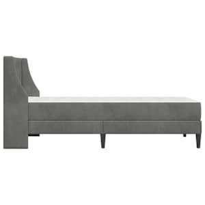 Rám postele s matrací s čelo Tmavě šedá 90 x 190 cm samet - obrázek 7