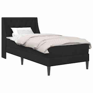 vidaXL Voodiraam madratsiga peaga Must 90 x 190 cm Samet
