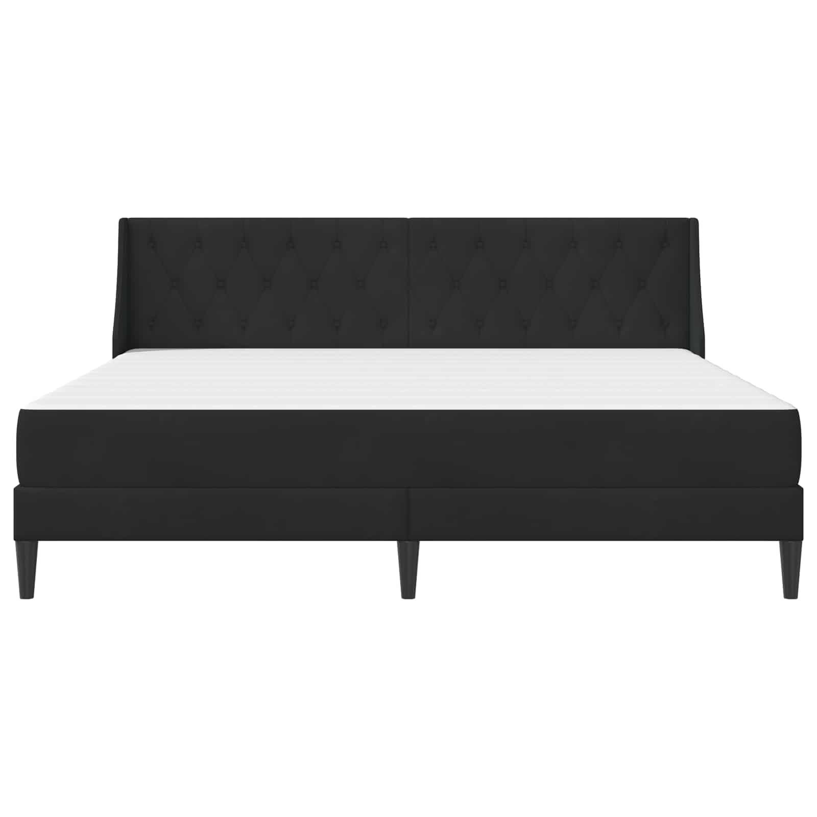 vidaXL Bettgestell mit Matratze mit Kopfteil Schwarz 180 x 200 cm Samt – Bild 6