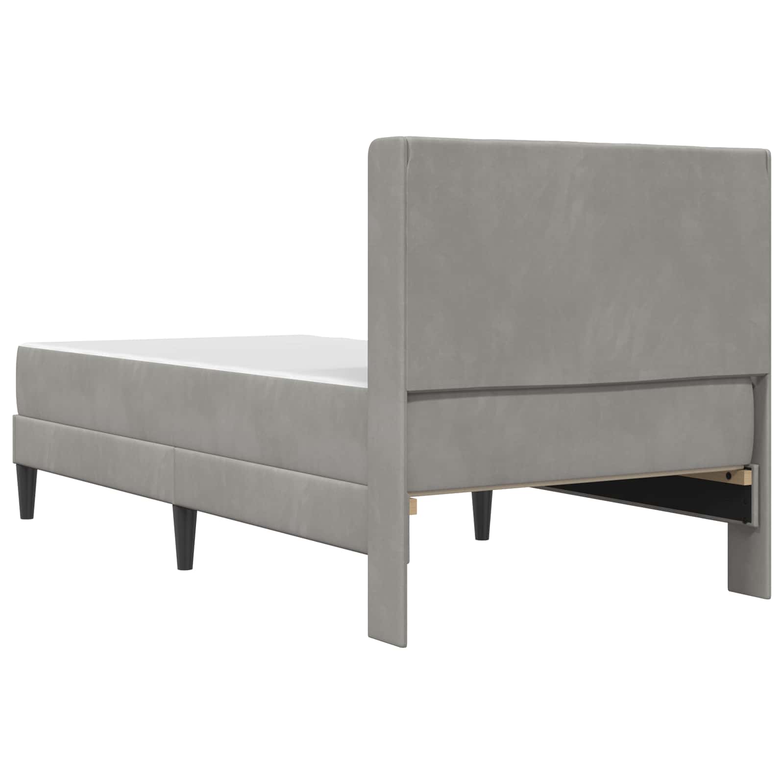 Posteljni okvir z vzmetnico Svetlo siva 90 x 190 cm Žamet - slika 8