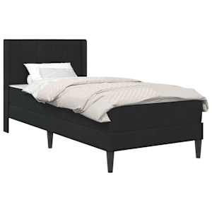 vidaXL Voodiraam madratsiga peaga Must 90 x 190 cm Samet