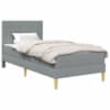 vidaXL Voodiraam madratsiga peaga Helehall 90 x 190 cm kangas