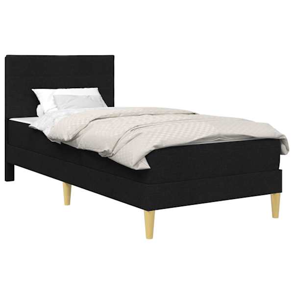 vidaXL Voodiraam madratsiga peaga Must 90 x 190 cm kangas