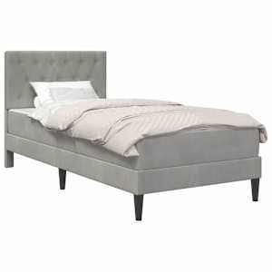 vidaXL Voodiraam madratsiga peaga Helehall 90 x 190 cm Samet
