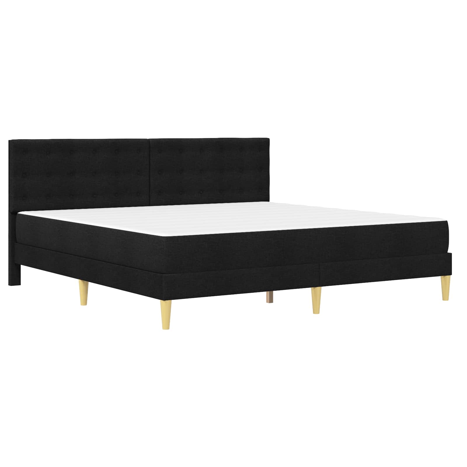 vidaXL Bettgestell mit Matratze Schwarz 180 x 200 cm Stoff – Bild 3