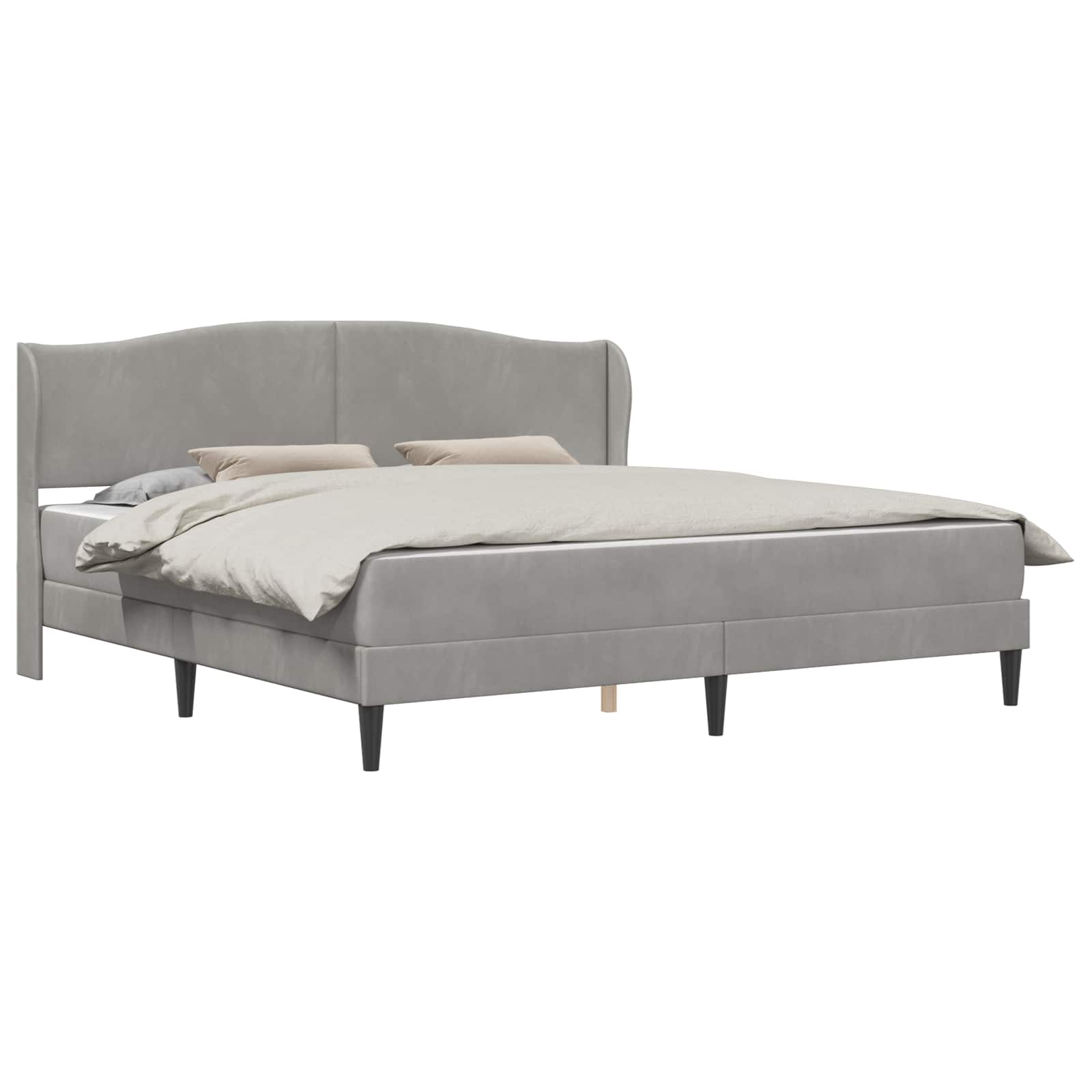 Sängyn runko päätyllä Vaaleanharmaa 6FT Super King Size Sametti - Image 2