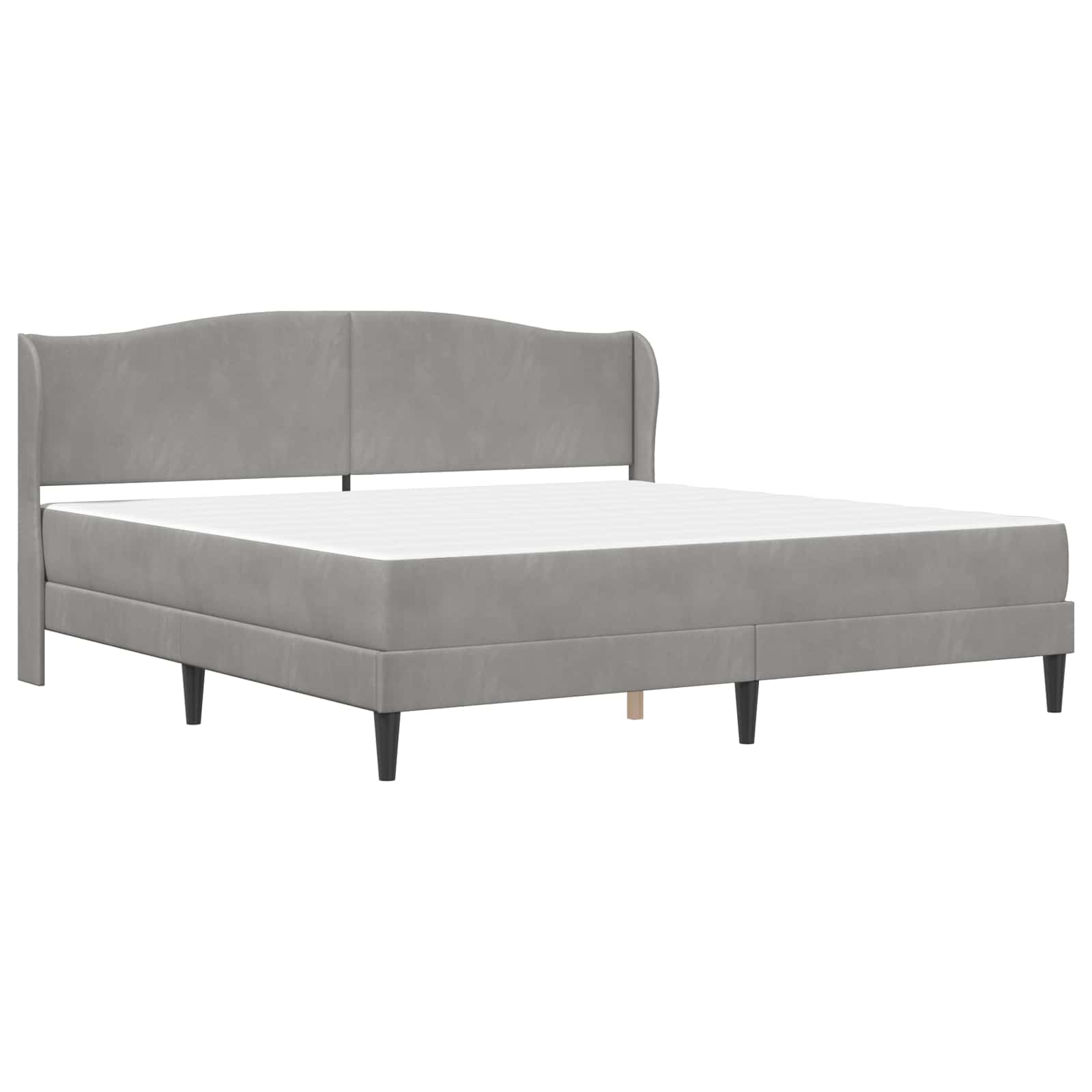 Sängyn runko päätyllä Vaaleanharmaa 6FT Super King Size Sametti - Image 3