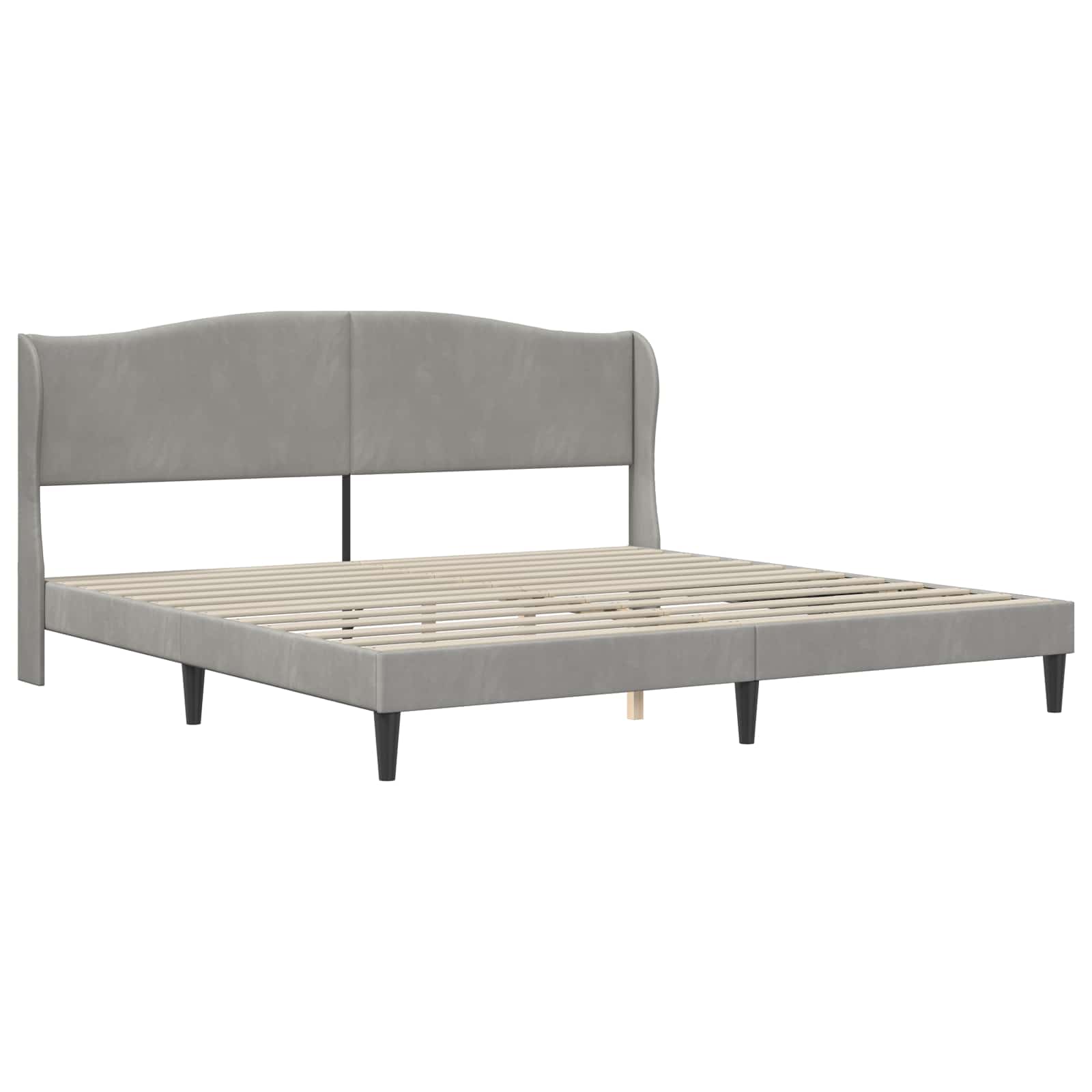Sängyn runko päätyllä Vaaleanharmaa 6FT Super King Size Sametti - Image 4