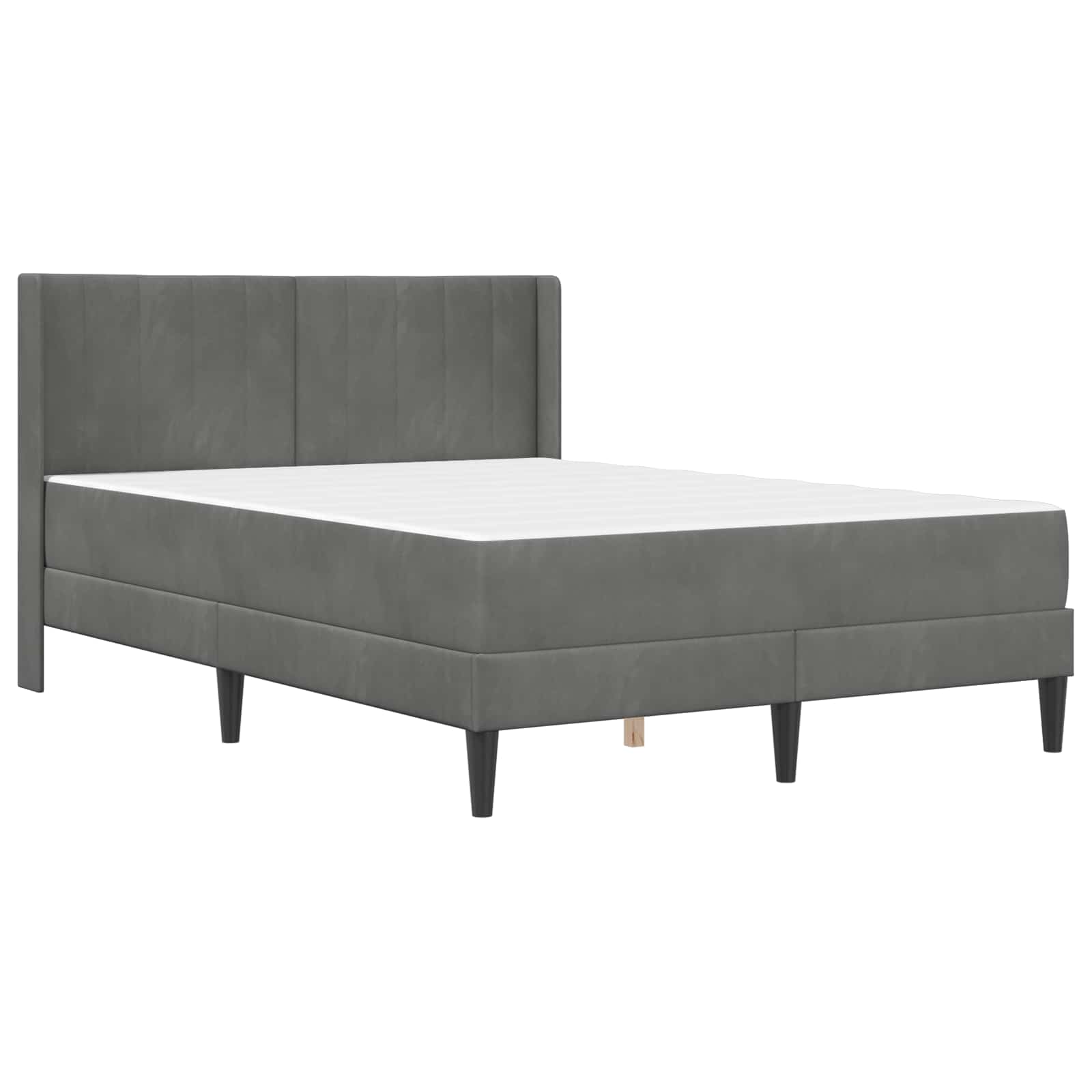 vidaXL Bettgestell mit Matratze Dunkelgrau 137 x 190 cm Samt – Bild 3