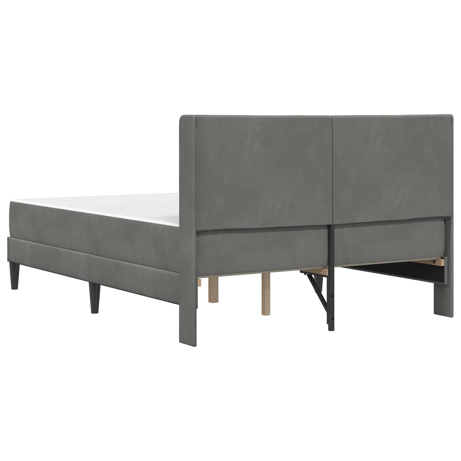 vidaXL Bettgestell mit Matratze Dunkelgrau 137 x 190 cm Samt – Bild 8