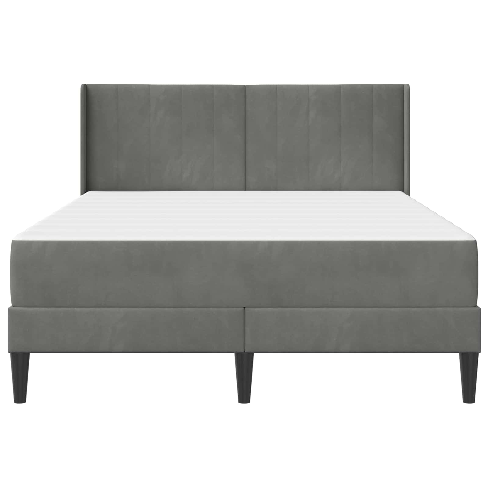vidaXL Bettgestell mit Matratze Dunkelgrau 137 x 190 cm Samt – Bild 6