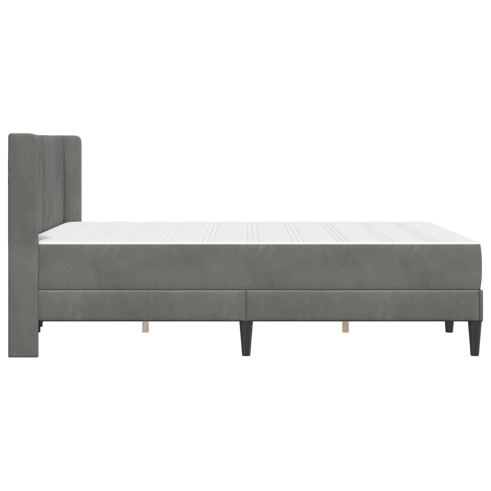 vidaXL Bettgestell mit Matratze Dunkelgrau 137 x 190 cm Samt – Bild 7