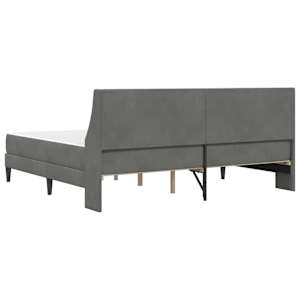Rám postele s matrací s matrací Tmavě šedá 200 x 200 cm samet - obrázek 8