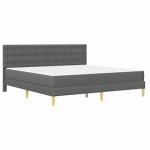 Rám postele s matrací s čelo Tmavě šedá 180 x 200 cm textil - obrázek 3