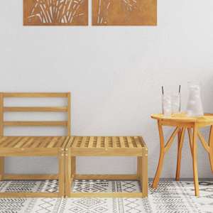 Zunanji Hocker Masiven les akacije Bela 59 x 59 x 37 cm