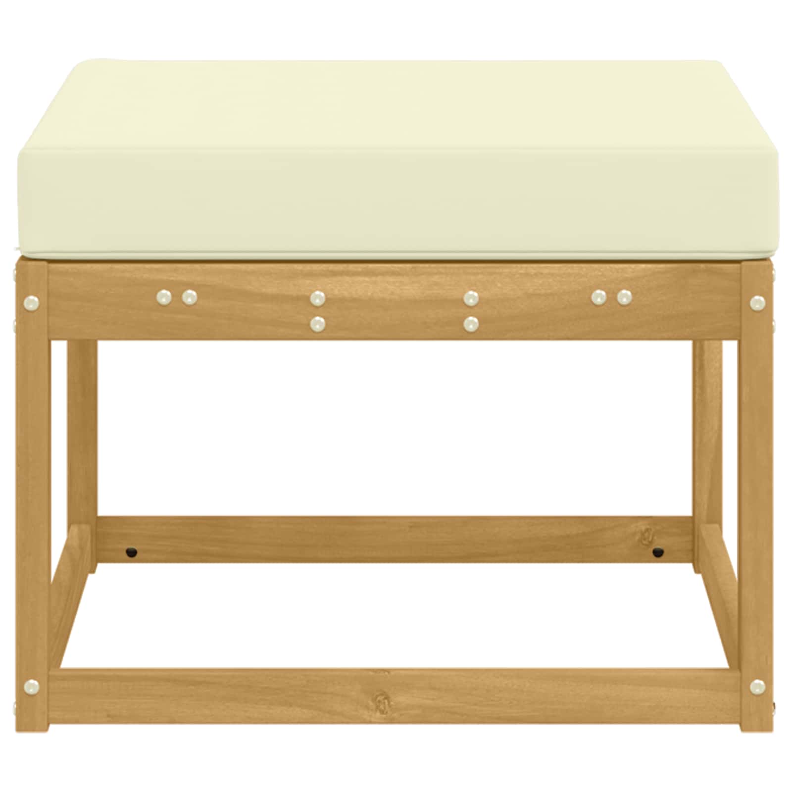 Outdoor Hocker Massief Acaciahout Wit image 4