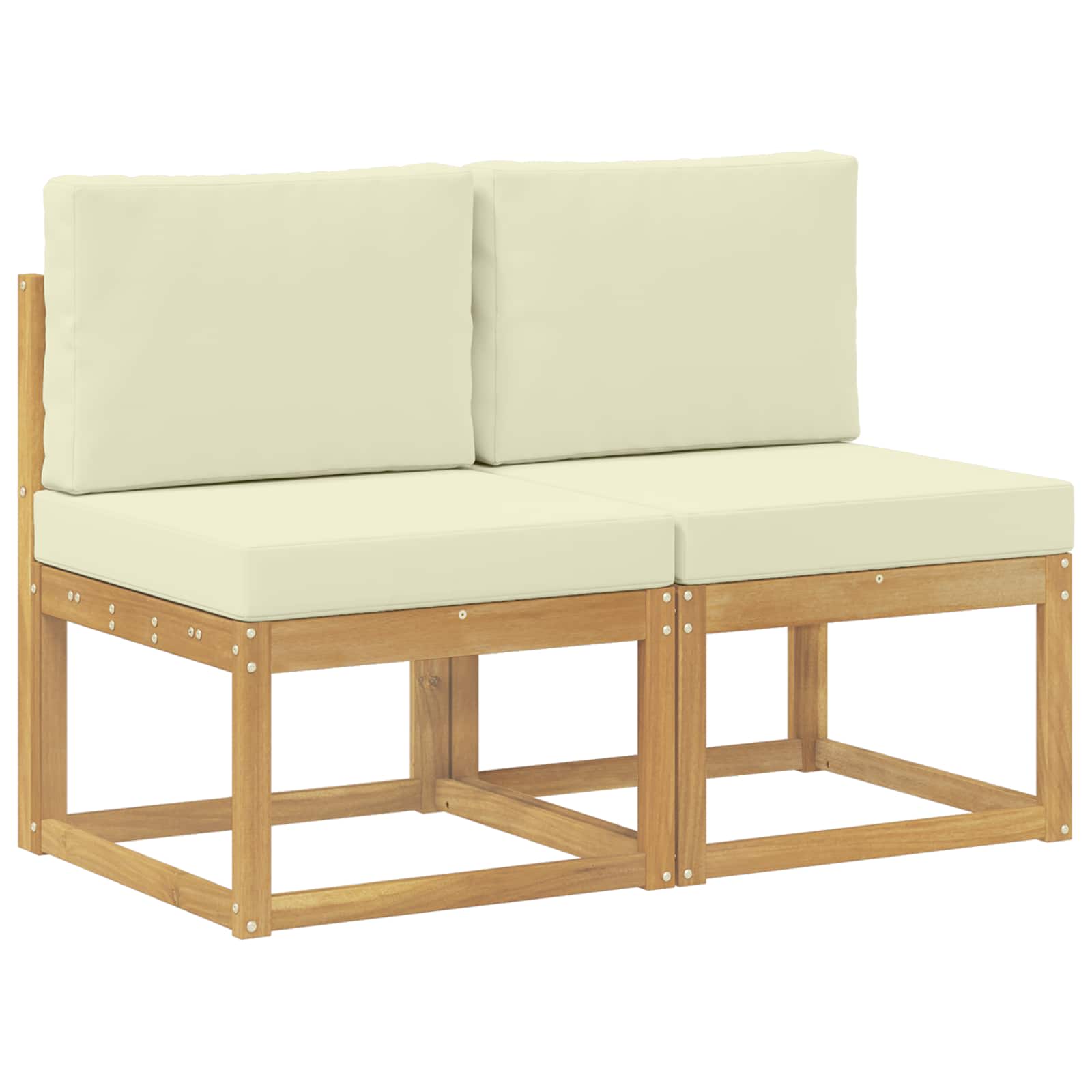 2 Stuk Buiten Midden Sofa Massief Acaciahout Wit image 2