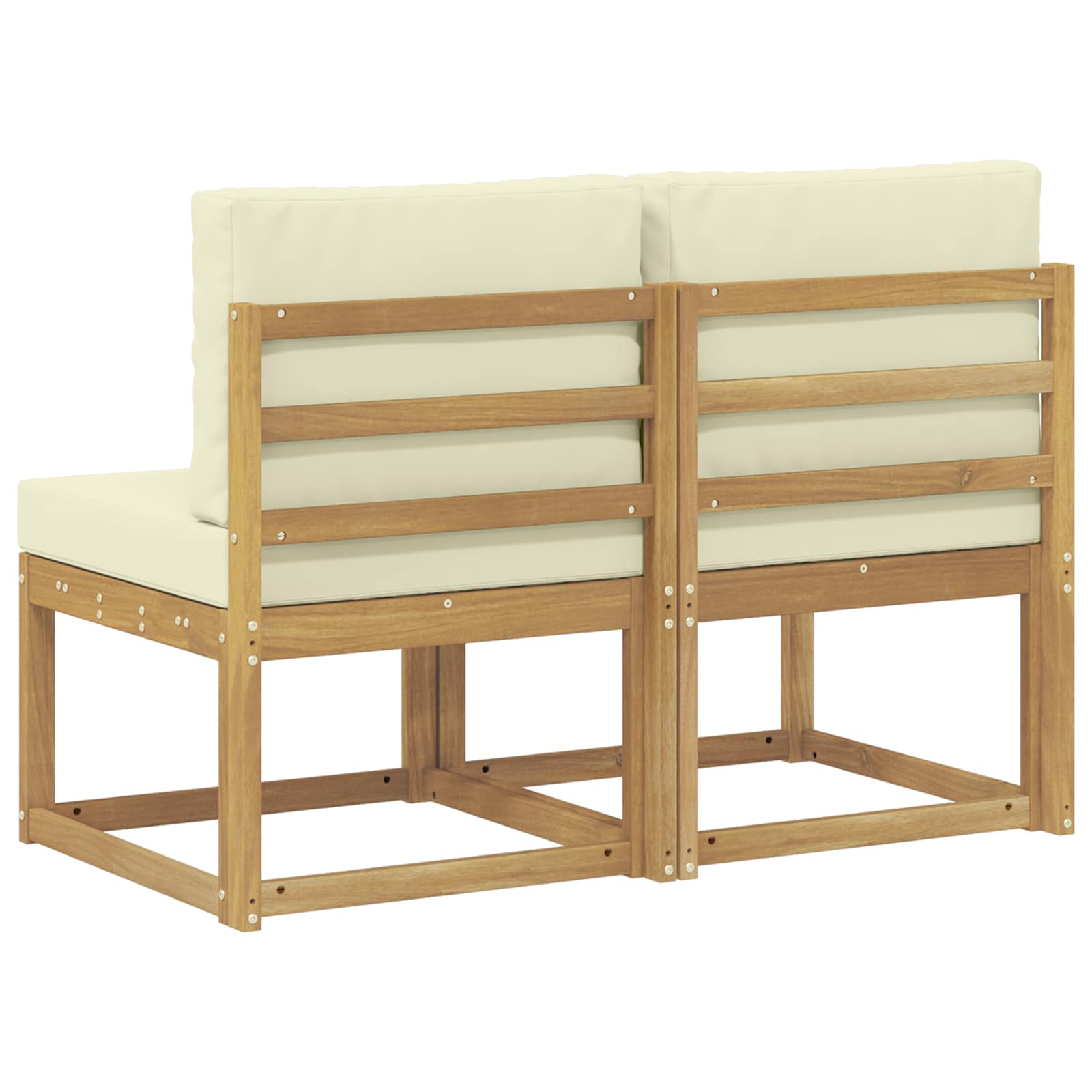 2 Stuk Buiten Midden Sofa Massief Acaciahout Wit image 5