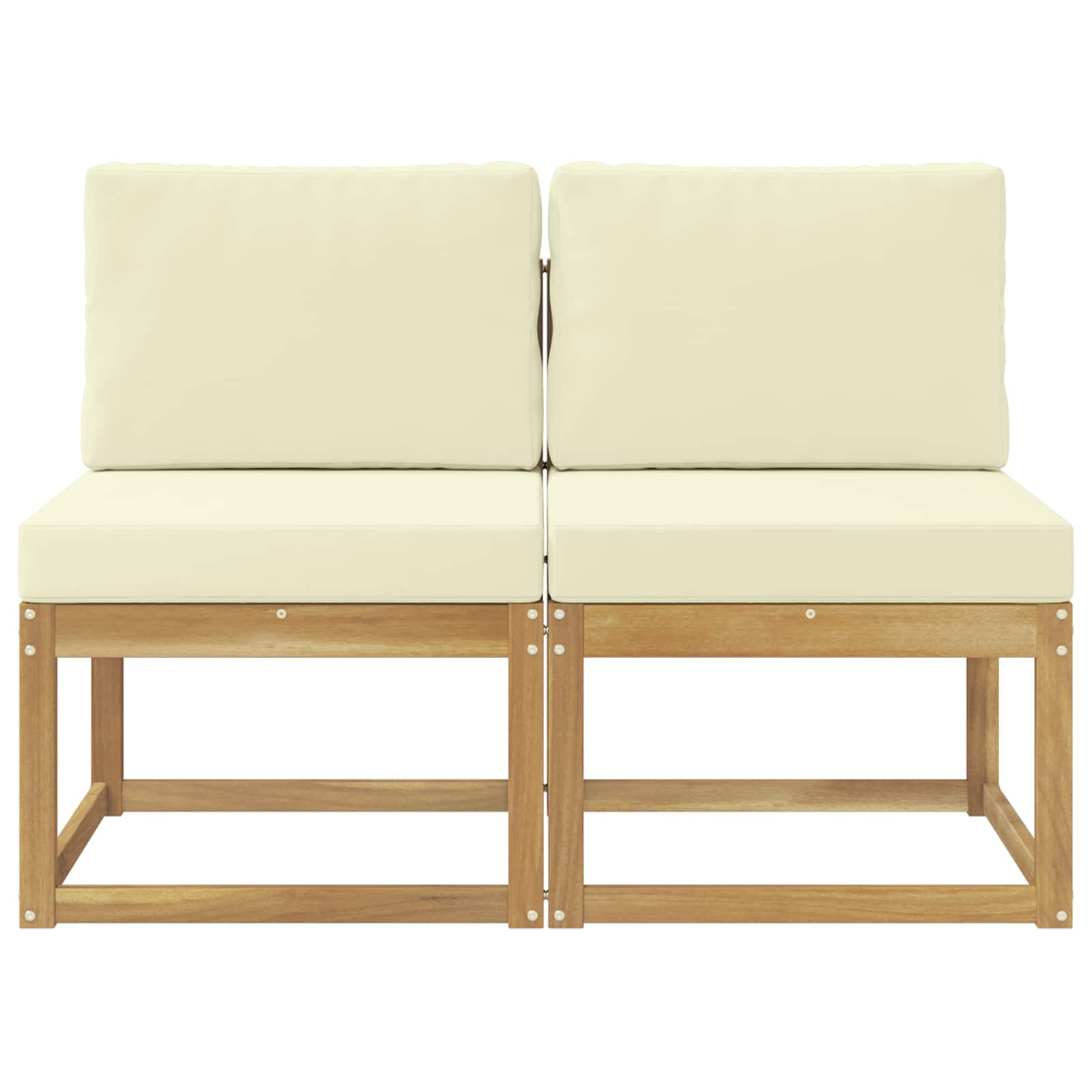 2 Stuk Buiten Midden Sofa Massief Acaciahout Wit image 3