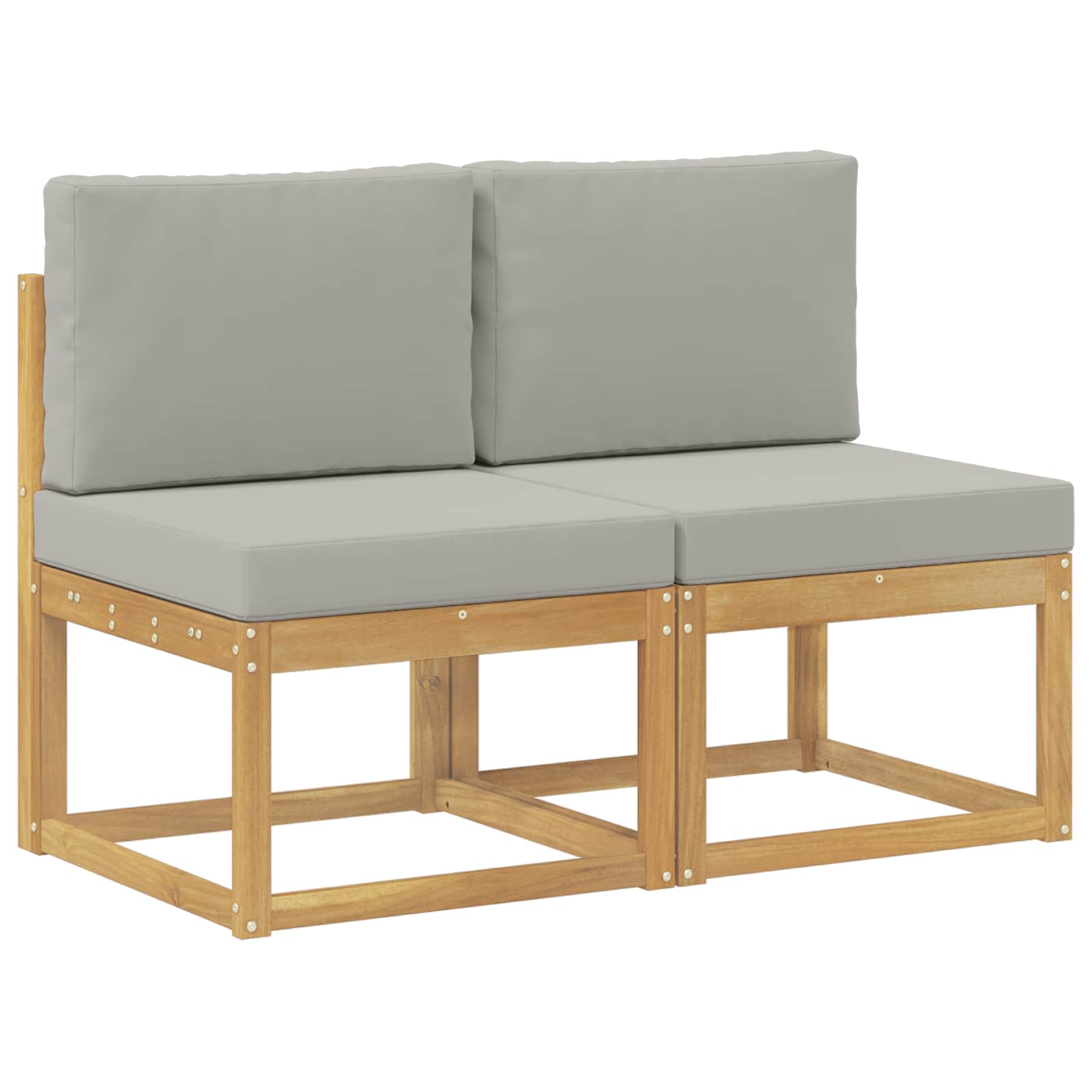 2 Stuk Buiten Midden Sofa Massief Acaciahout Wit image 2