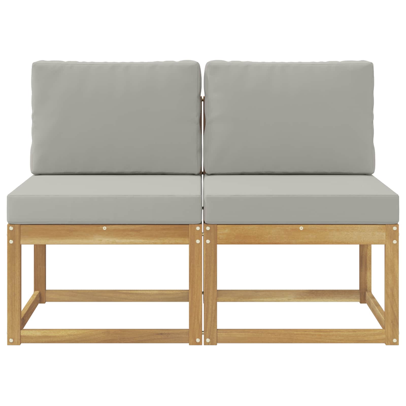 2 Stuk Buiten Midden Sofa Massief Acaciahout Wit image 3