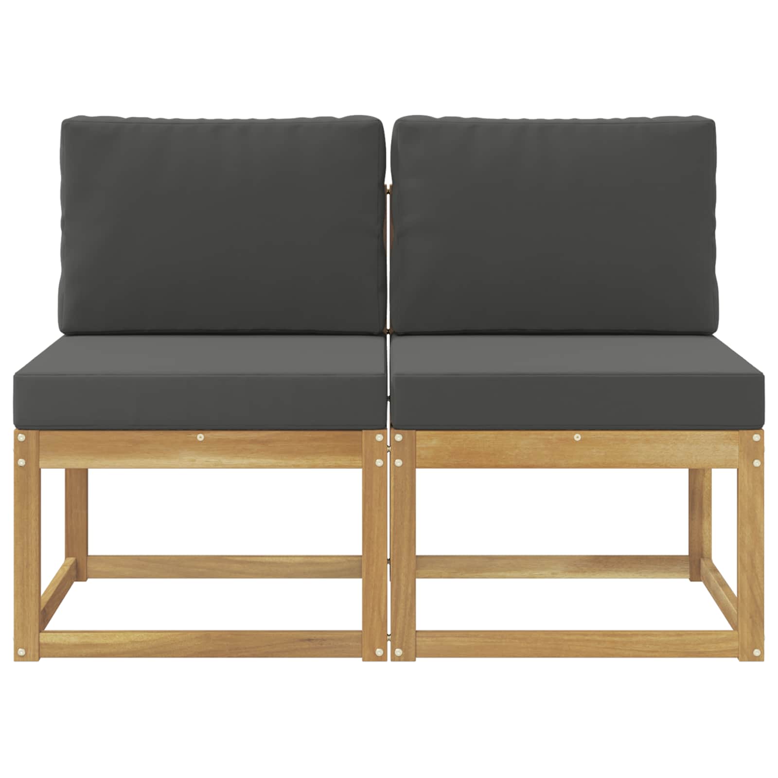 2 Stuk Buiten Midden Sofa Massief Acaciahout Wit image 3