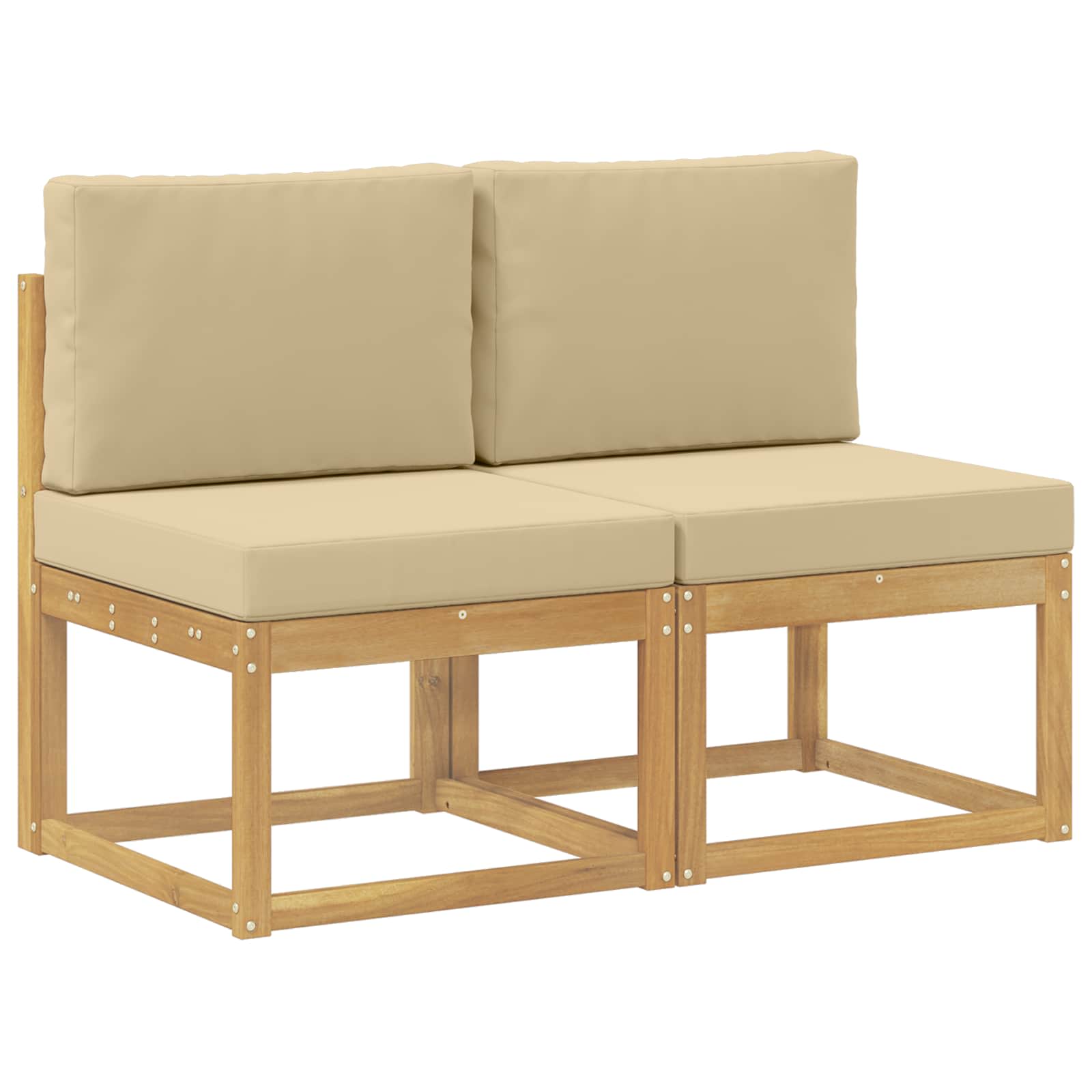 2 Stuk Buiten Midden Sofa Massief Acaciahout Wit image 2