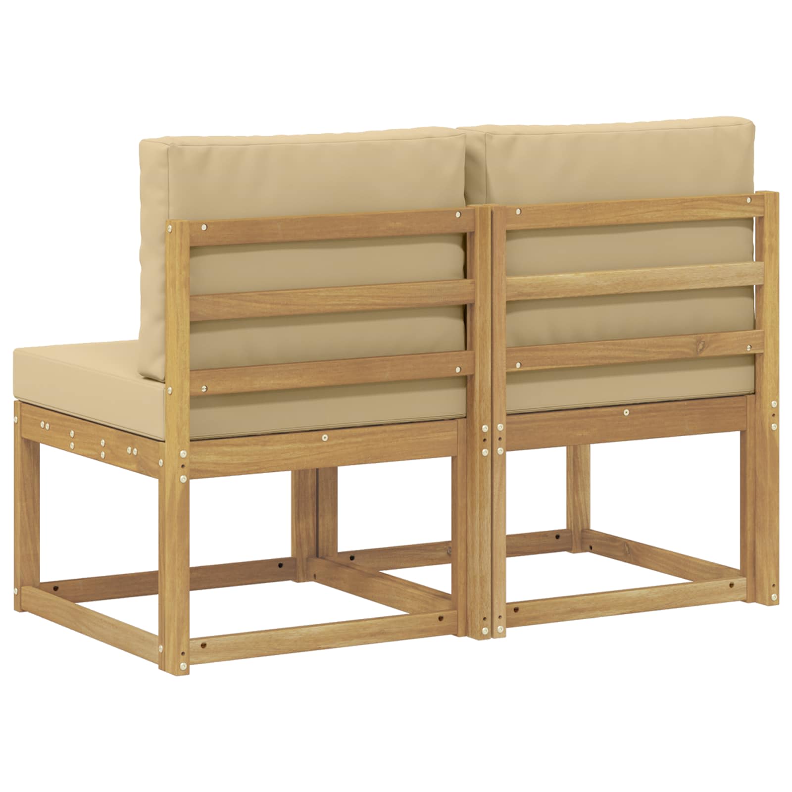 2 Stuk Buiten Midden Sofa Massief Acaciahout Wit image 5