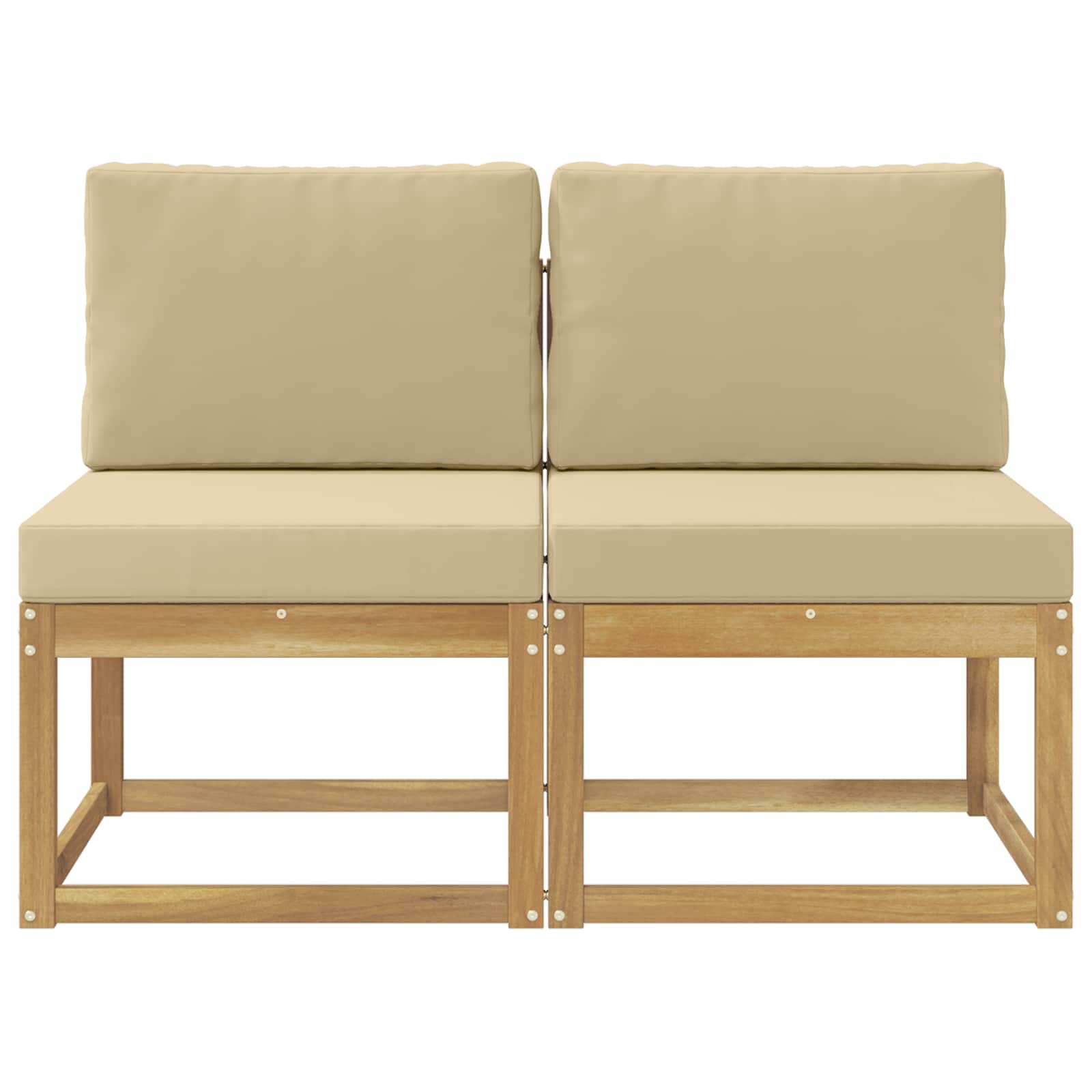 2 Stuk Buiten Midden Sofa Massief Acaciahout Wit image 3