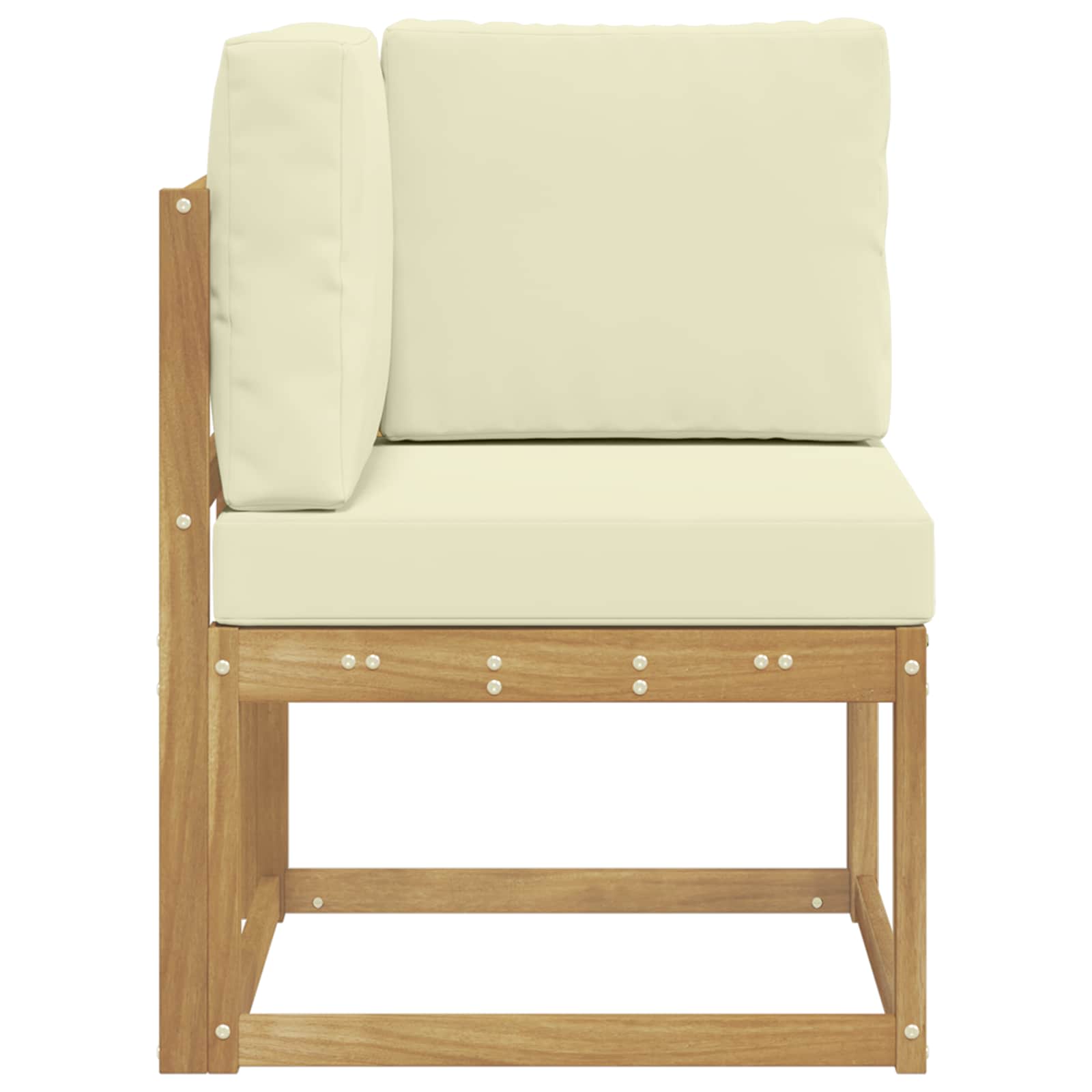 Buiten Hoek Sofa Massief Acaciahout Wit image 4
