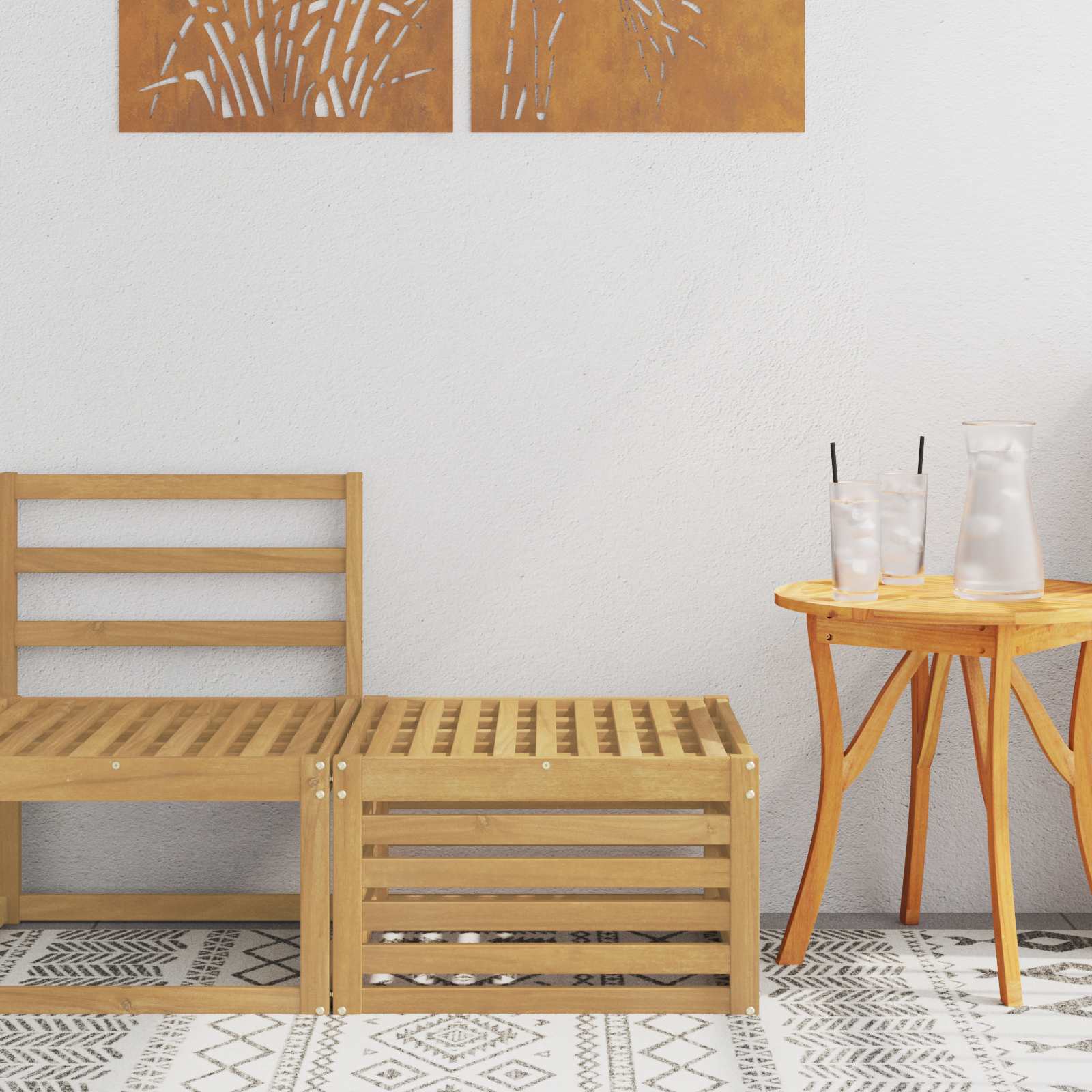 vidaXL Taburet pentru exterior Lemn Solid de Acacia Alb