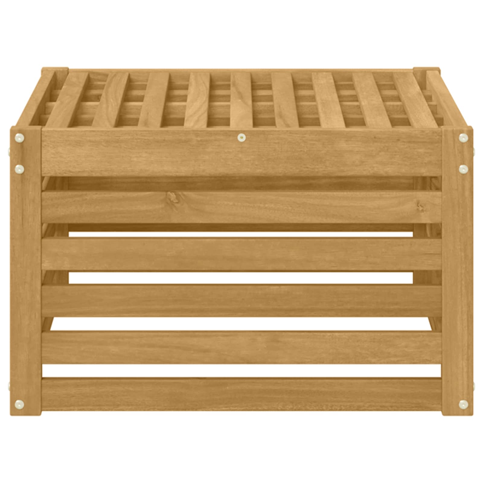 Buiten Voetenbank Massief Acaciahout Wit 59 x 59 x 37 cm image 3