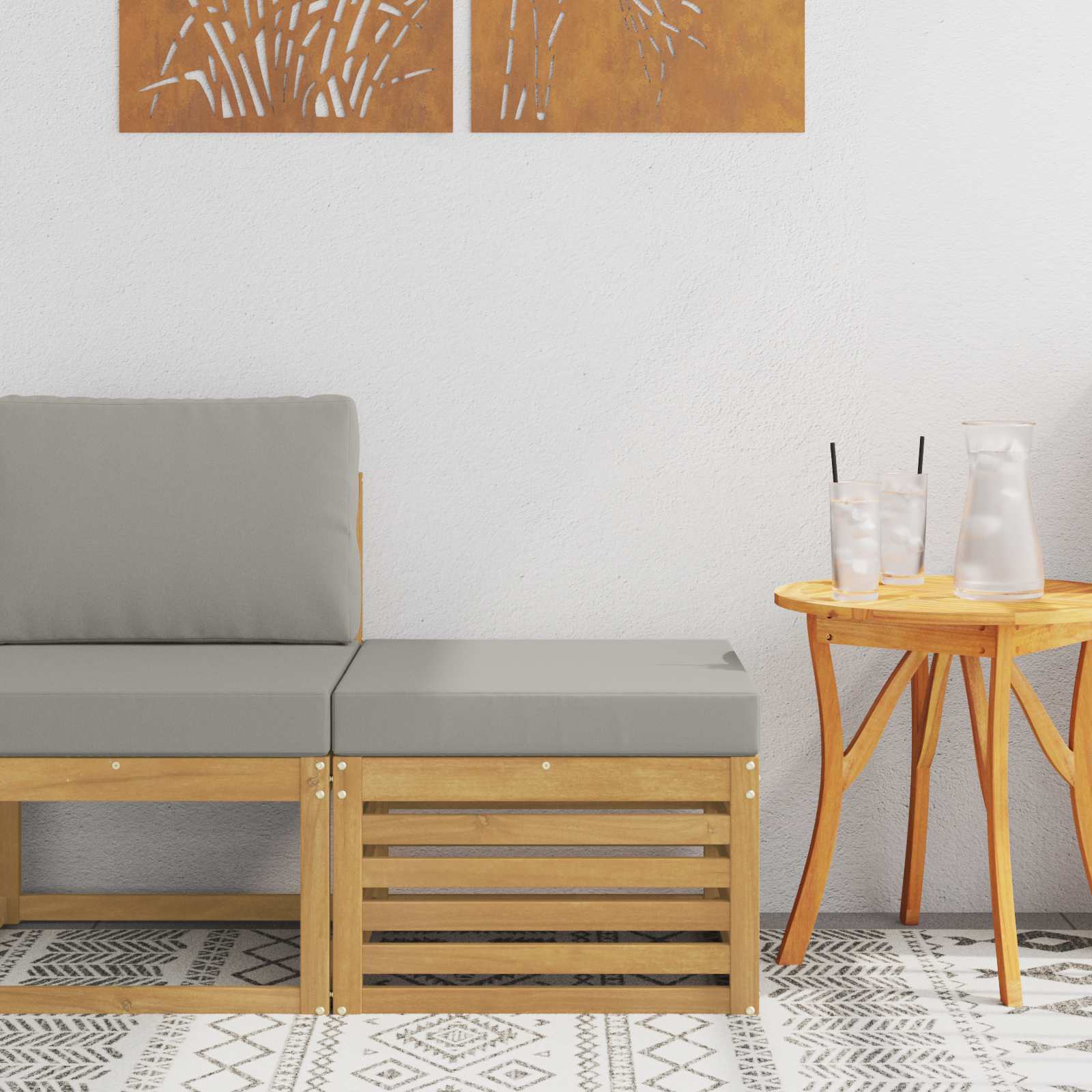 vidaXL Taburet pentru exterior Lemn Solid de Acacia Alb