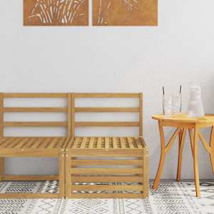 Srednji zunanji kavč Masiven les akacije Bela 63 x 59 x 73 cm