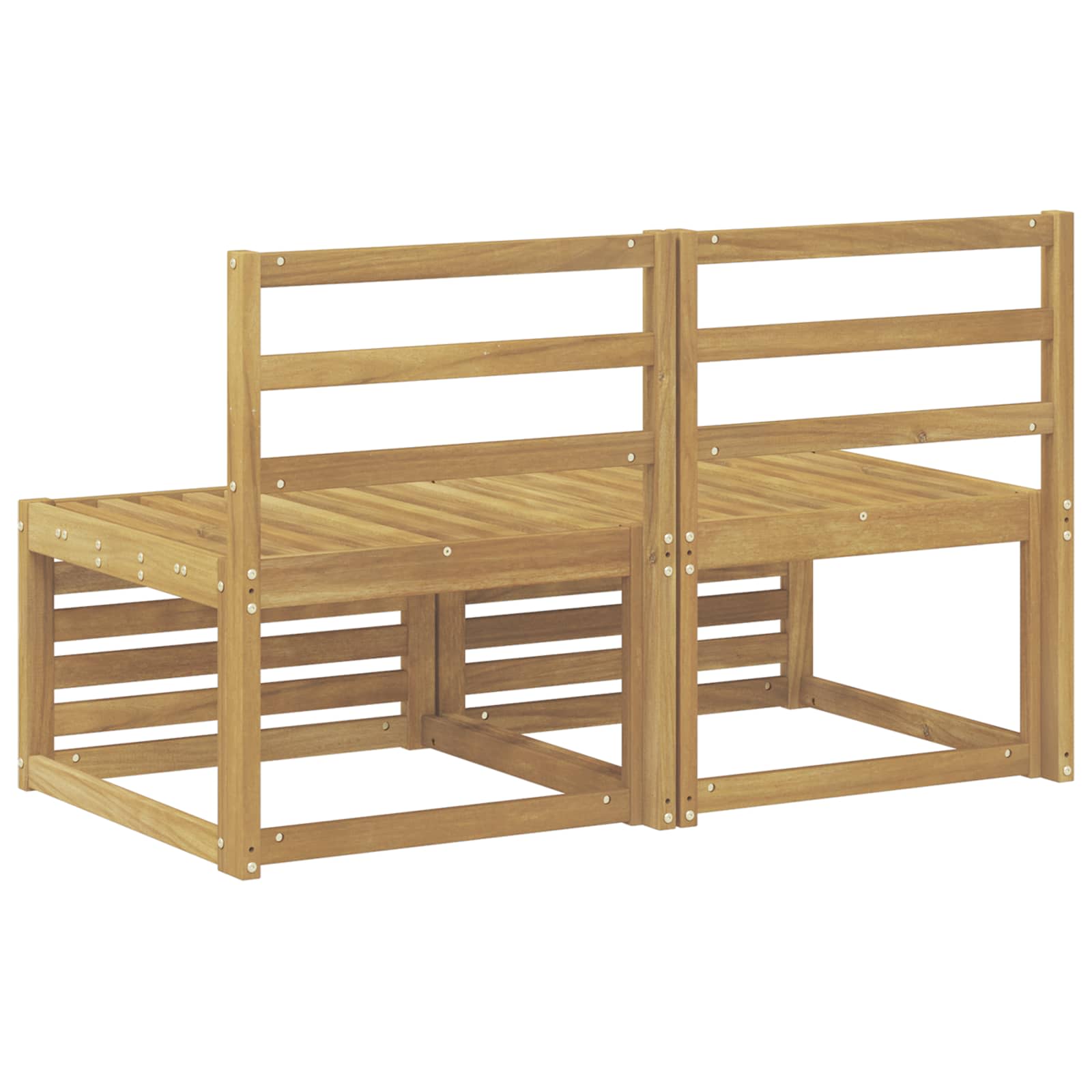 2 Stuk Buiten Midden Sofa Massief Acaciahout Wit image 5