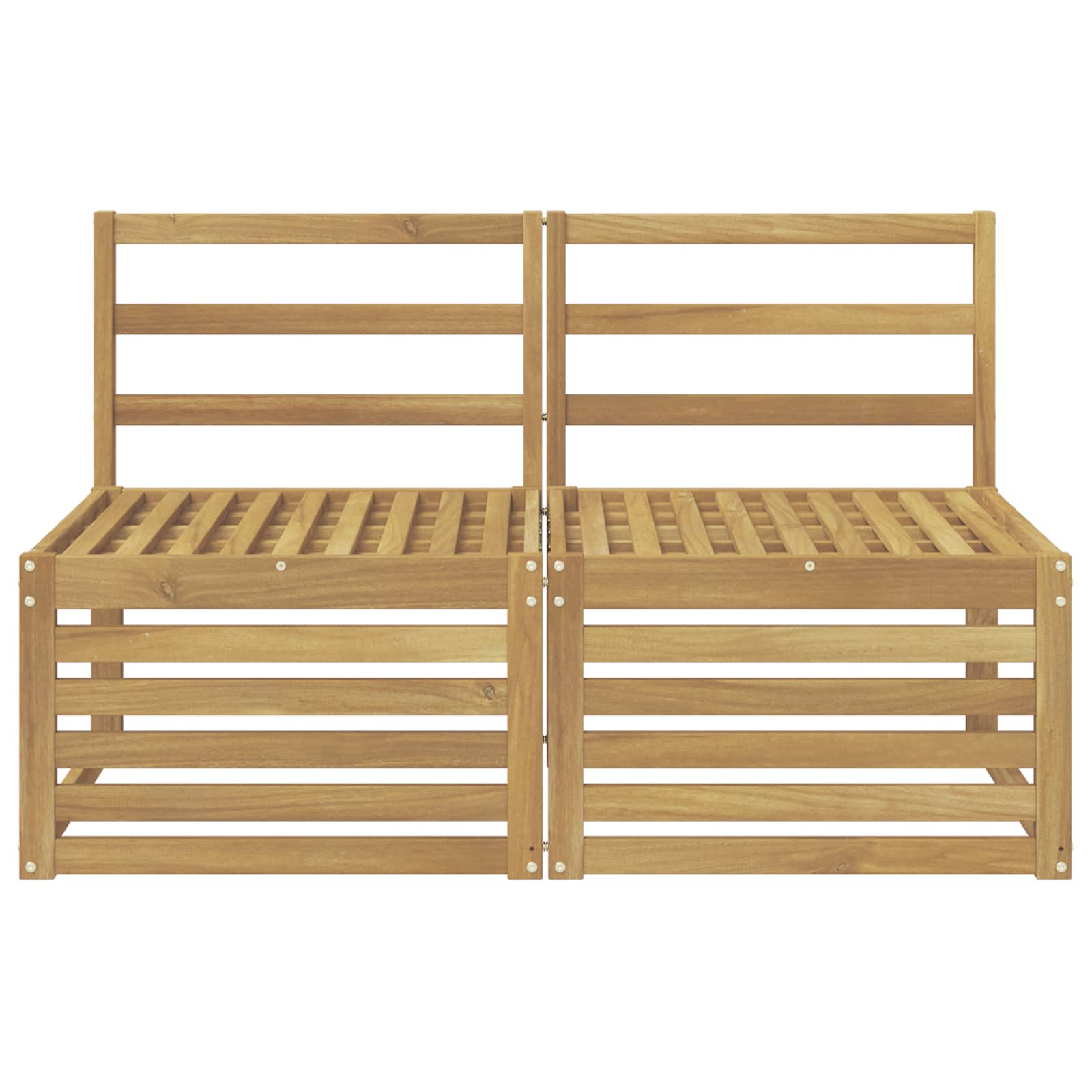 2 Stuk Buiten Midden Sofa Massief Acaciahout Wit image 3