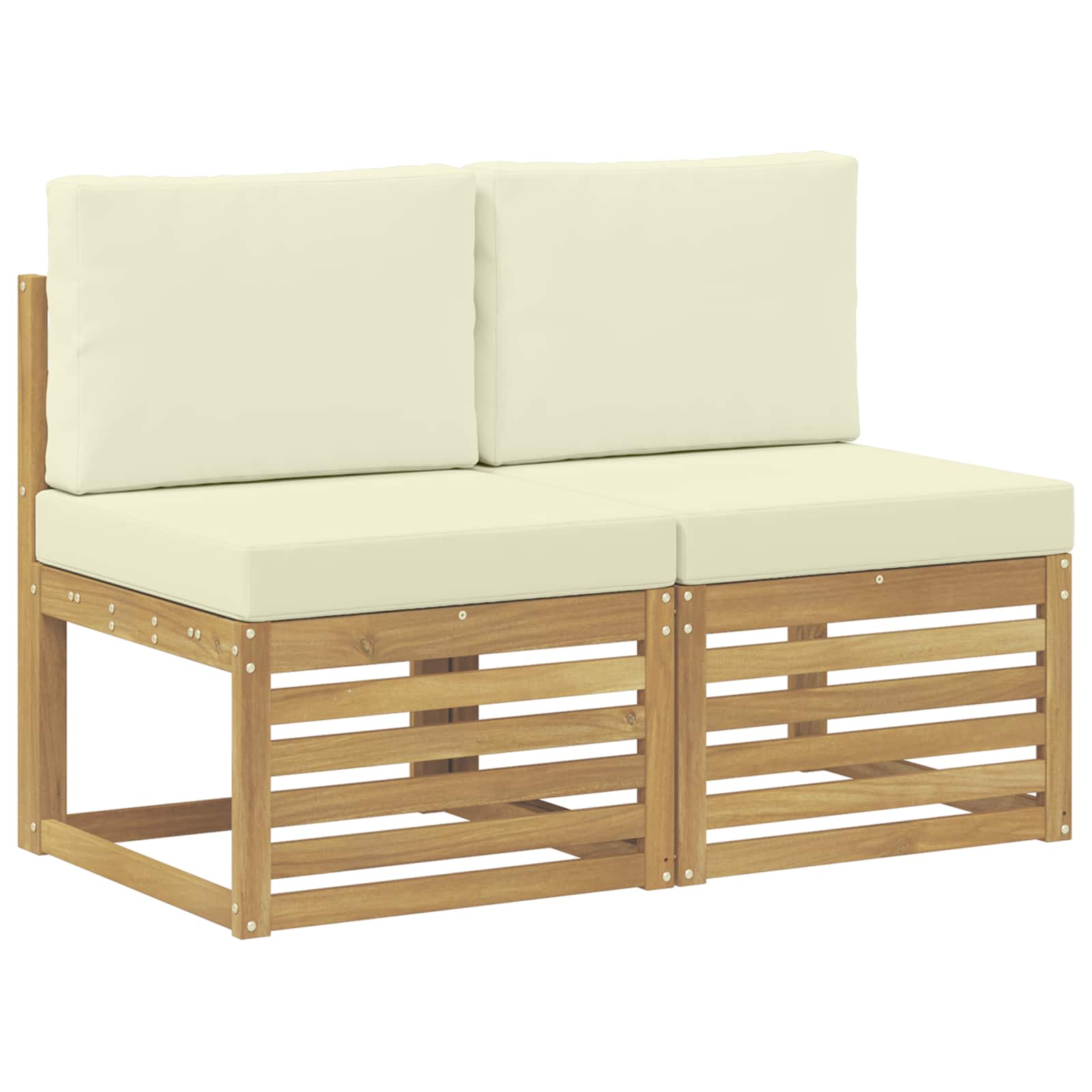 2 Stuk Buiten Midden Sofa Massief Acaciahout Wit image 2