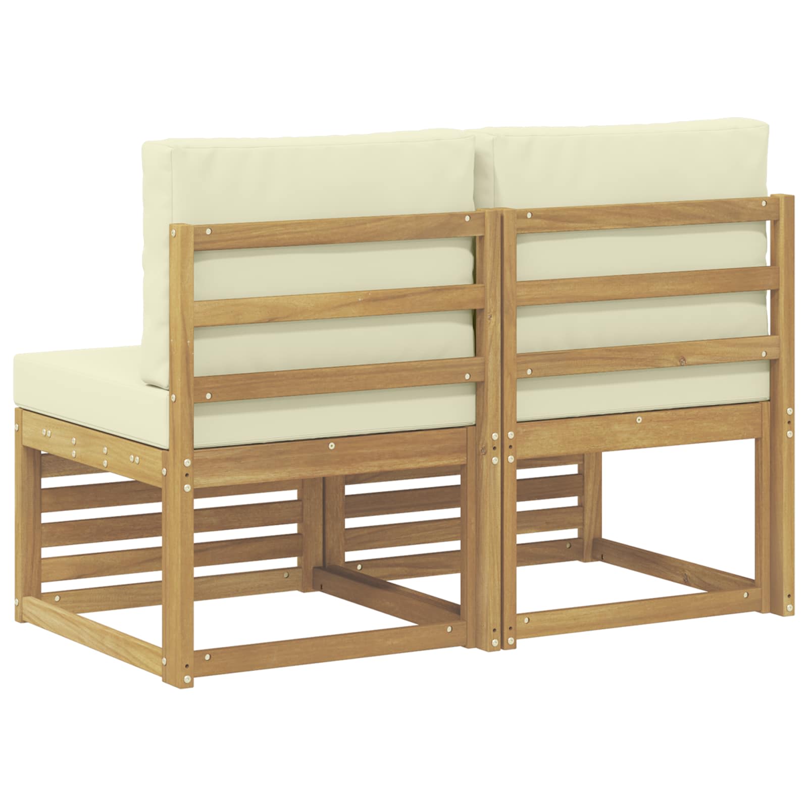 2 Stuk Buiten Midden Sofa Massief Acaciahout Wit image 5