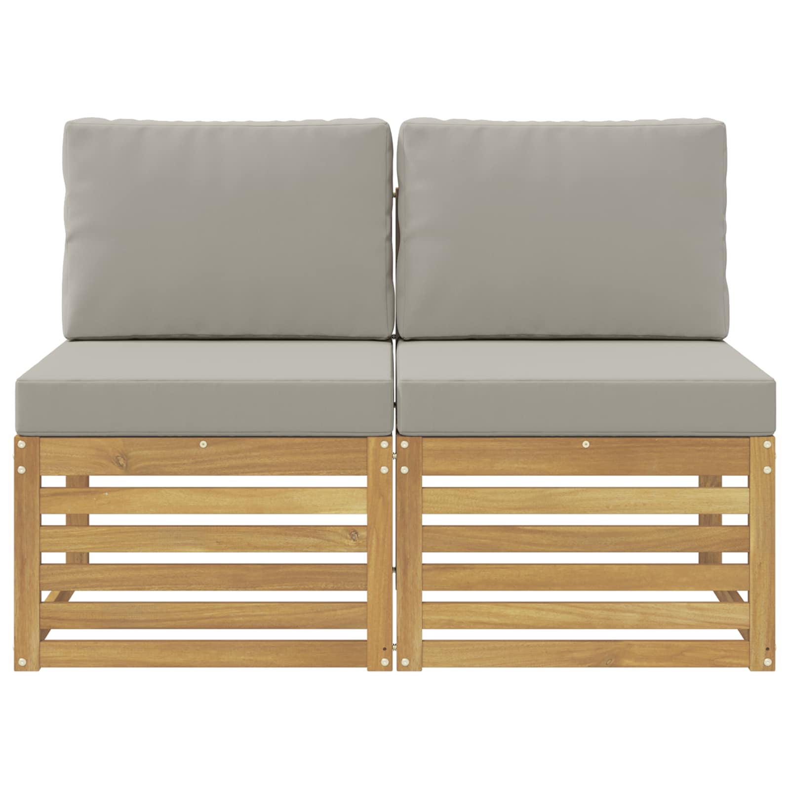 2 Stuk Buiten Midden Sofa Massief Acaciahout Wit image 3