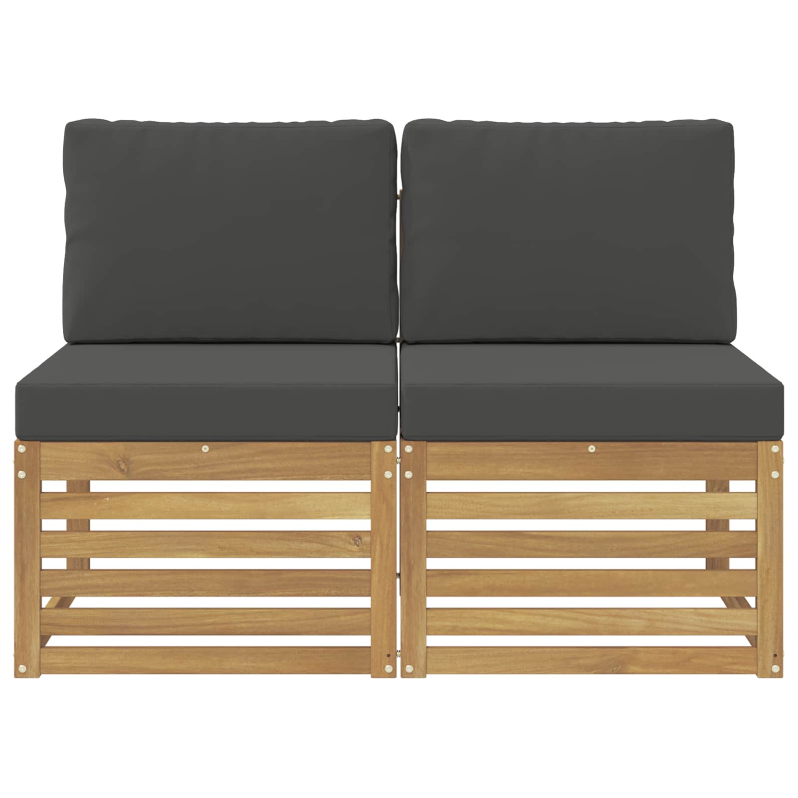2 Stuk Buiten Midden Sofa Massief Acaciahout Wit image 3