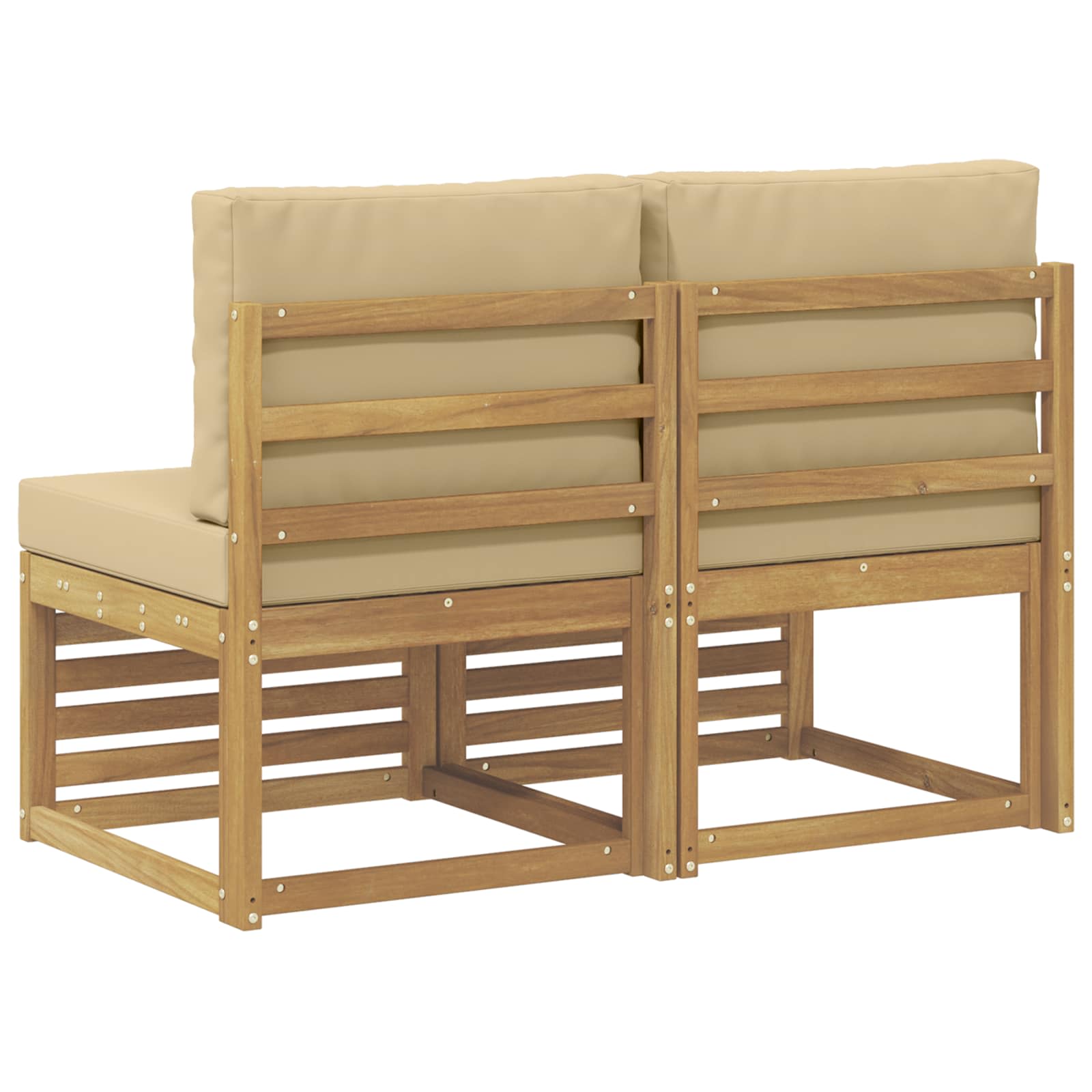 2 Stuk Buiten Midden Sofa Massief Acaciahout Wit image 5
