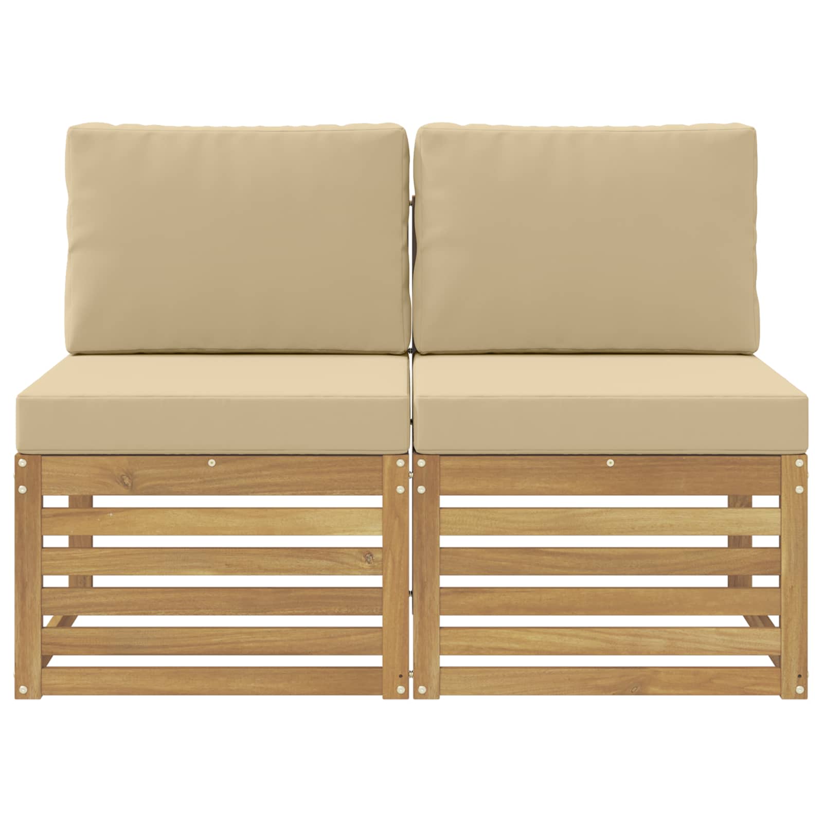 2 Stuk Buiten Midden Sofa Massief Acaciahout Wit image 3