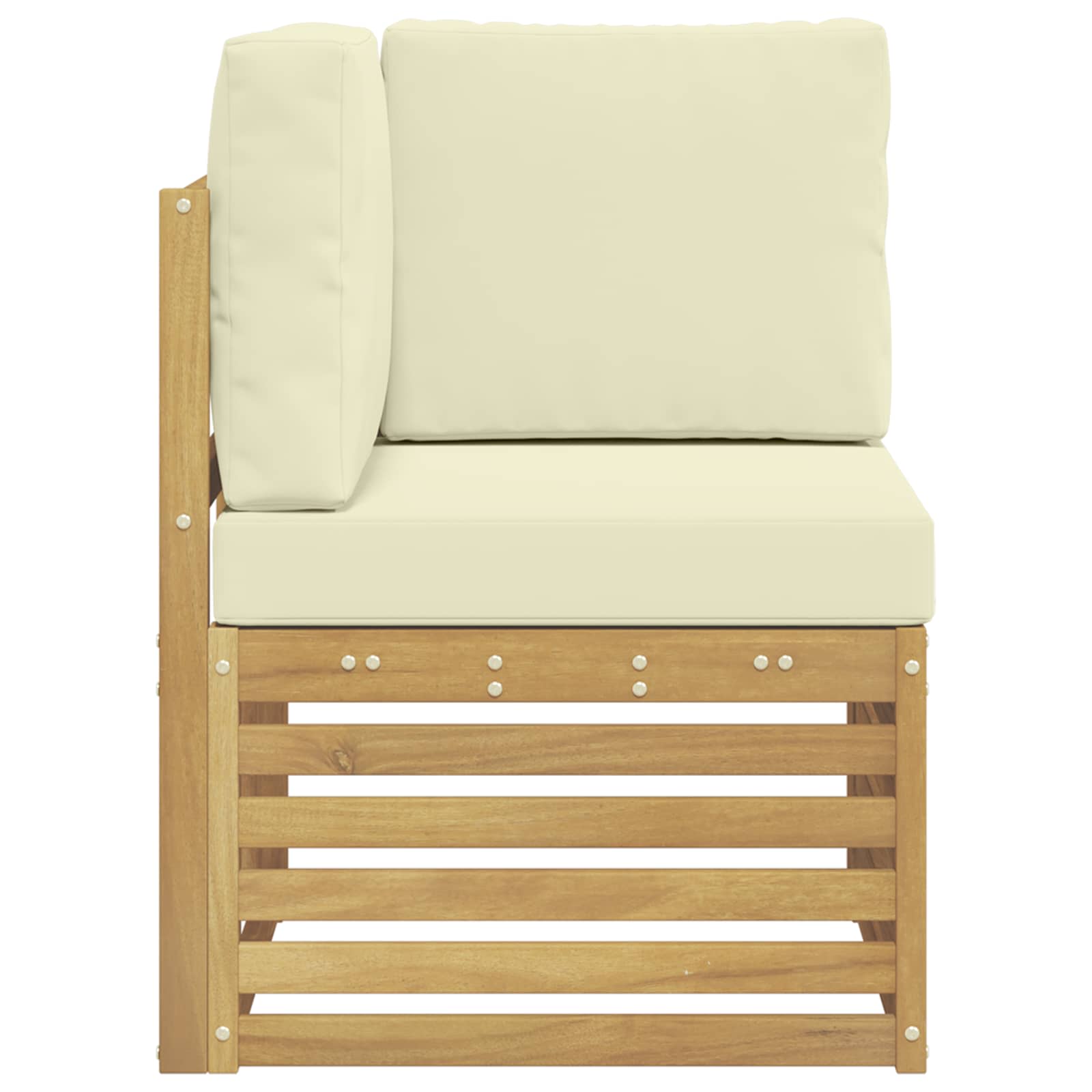 Buiten Hoek Sofa Massief Acaciahout Wit image 4