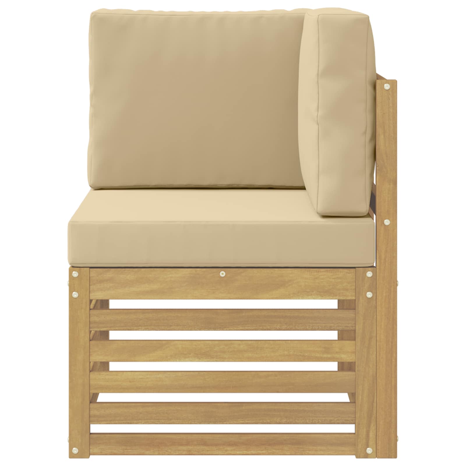 Buiten Hoek Sofa Massief Acaciahout Wit image 3
