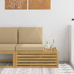 Zunanji konec kavča Bela 91 x 63 x 73 cm Masiven les akacije